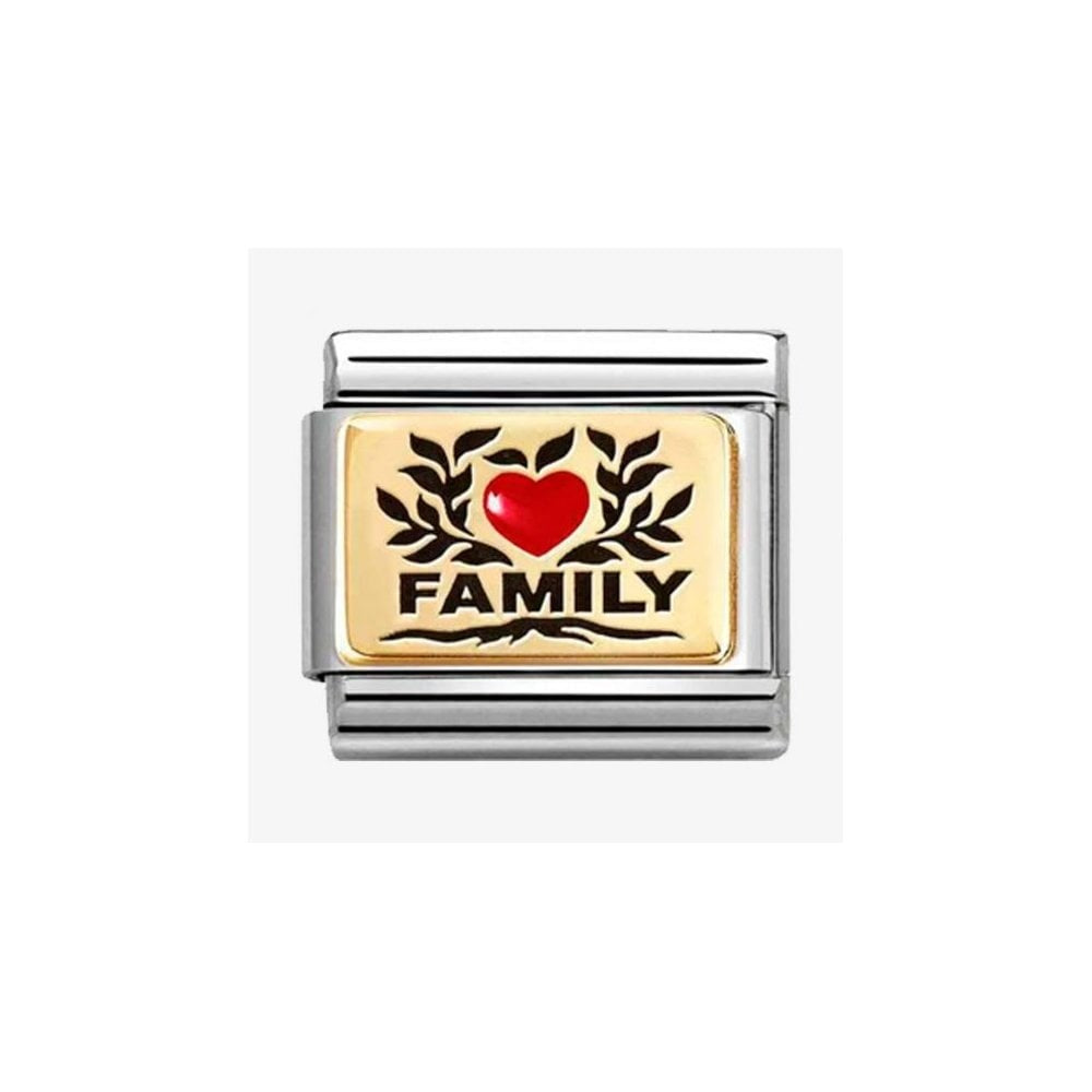 CLASSIC Gold Family Red Heart Charm