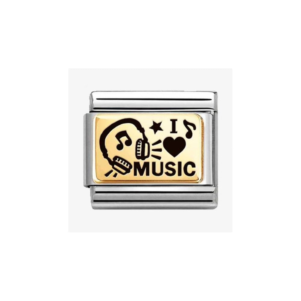 CLASSIC Gold I Love Music Charm