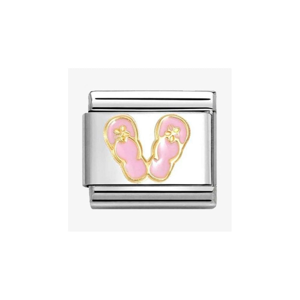 CLASSIC Gold Pink Flip Flops Charm