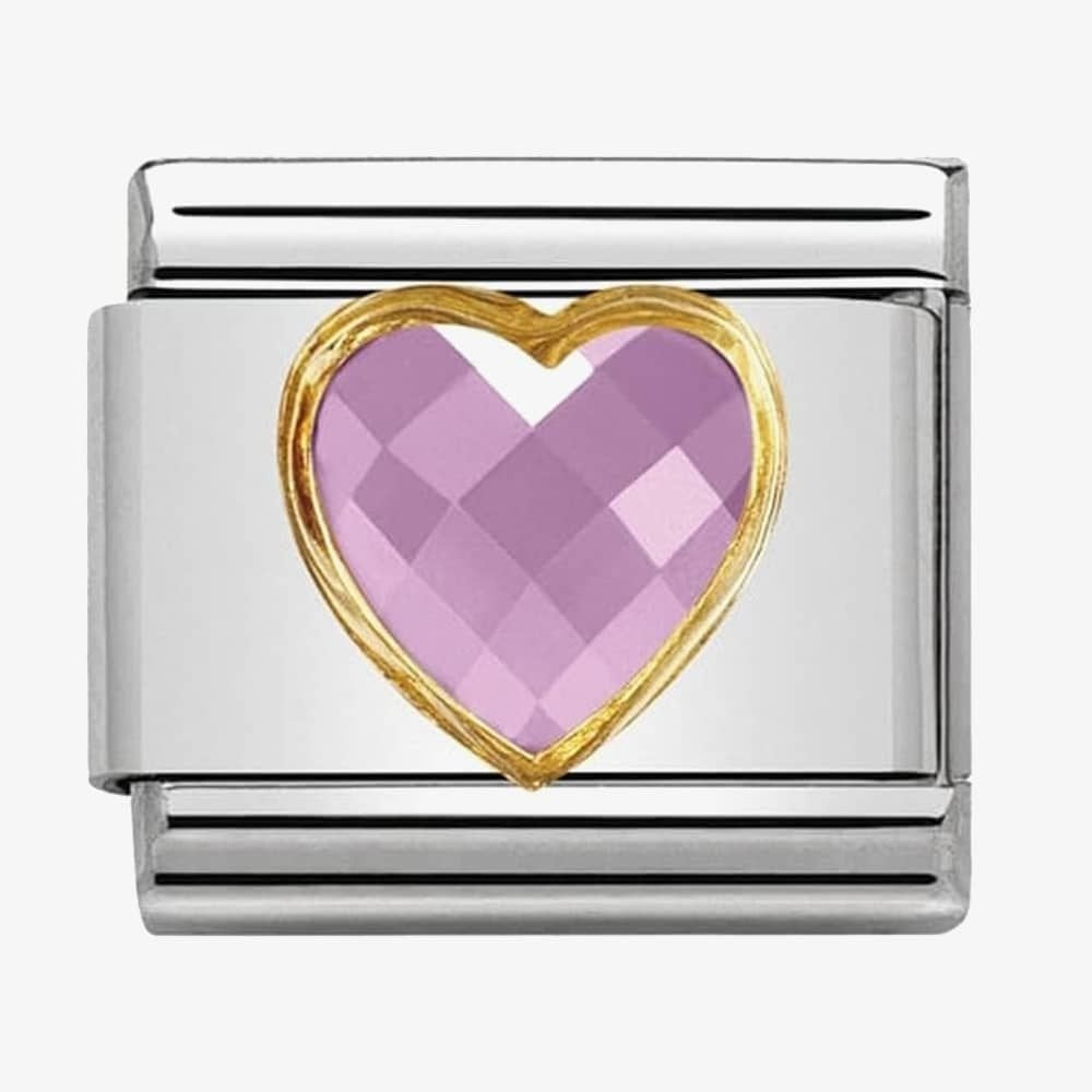 CLASSIC Gold Pink Heart Charm
