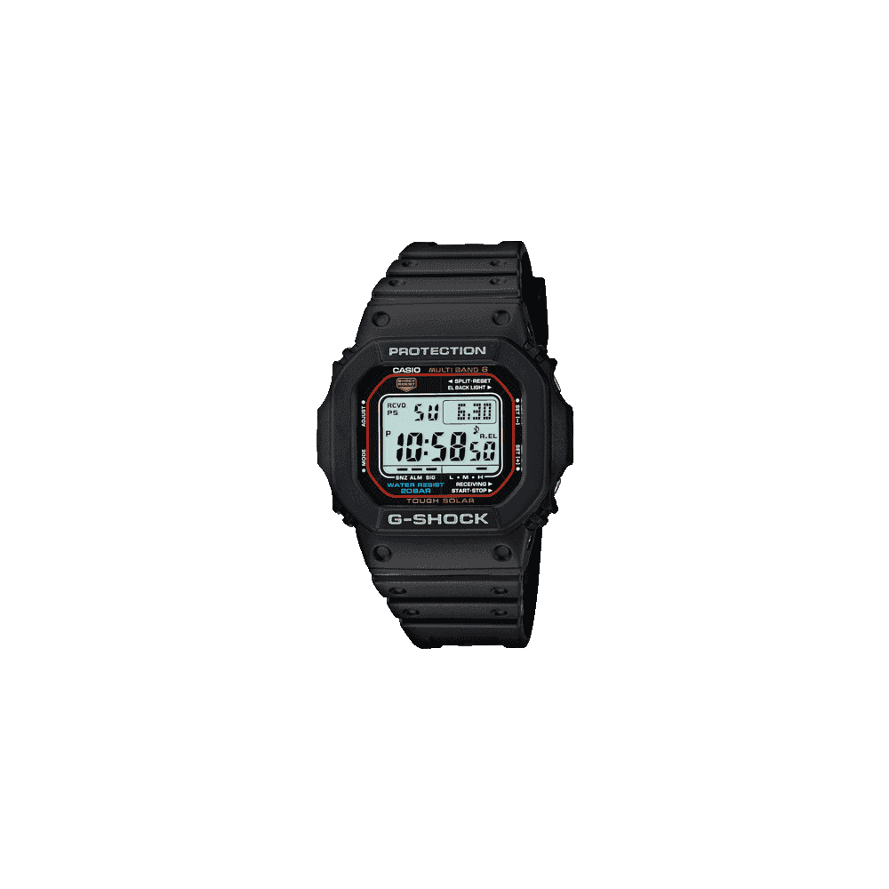 CLASSIC RECTANGULAR G-SHOCK TOUGH DIGITAL WATCH WITH BLACK RESIN STRAP