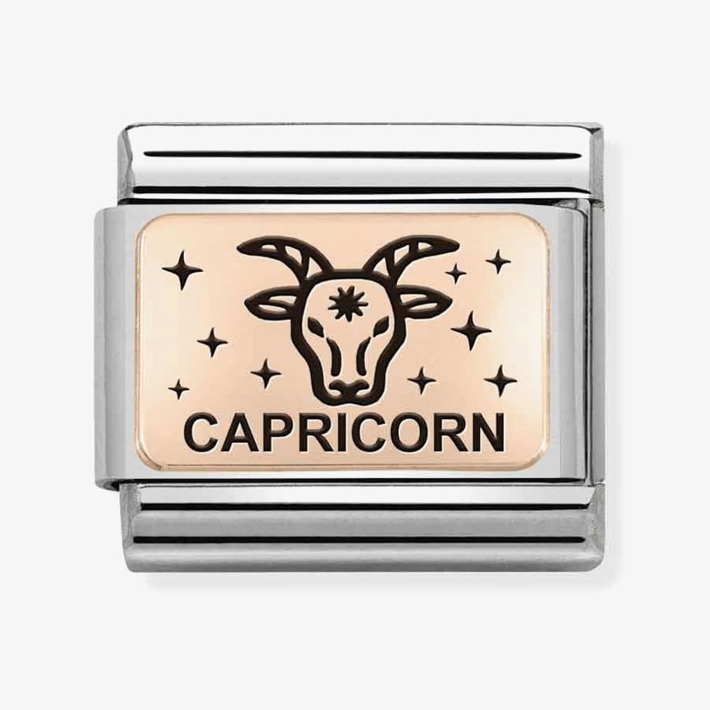 CLASSIC ROSE GOLD PLATE WITH CAPRICORN SYMBOL & WRITING
