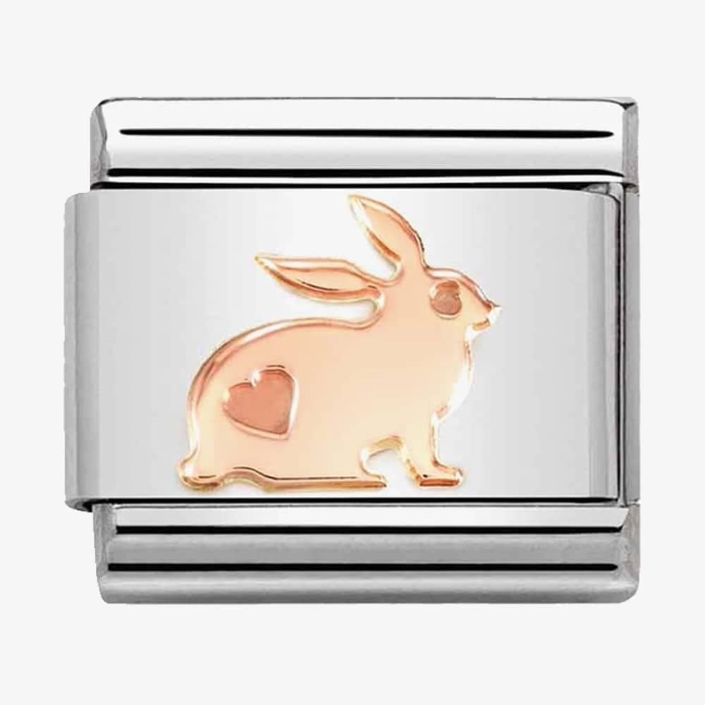 CLASSIC ROSE GOLD RABBIT CHARM WITH HEART DETAIL