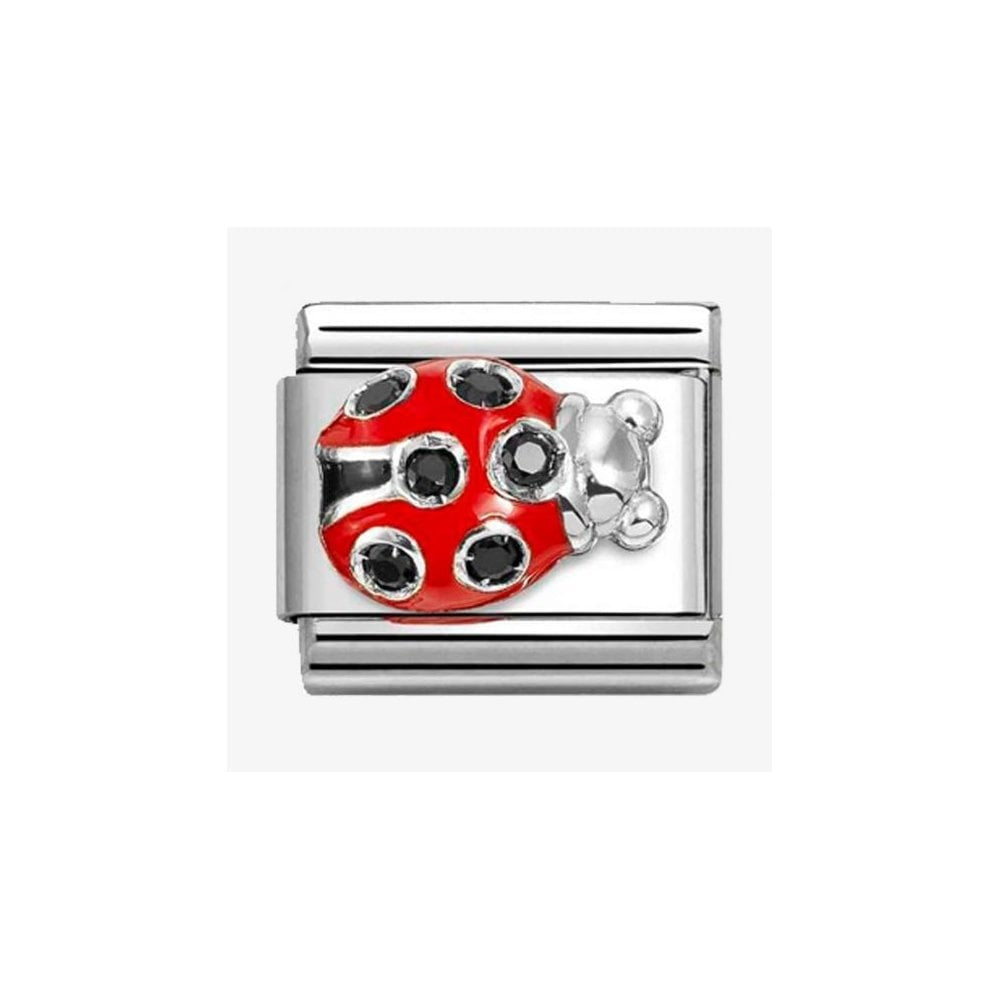 CLASSIC Silvershine Black Cubic Zirconia Ladybird Charm