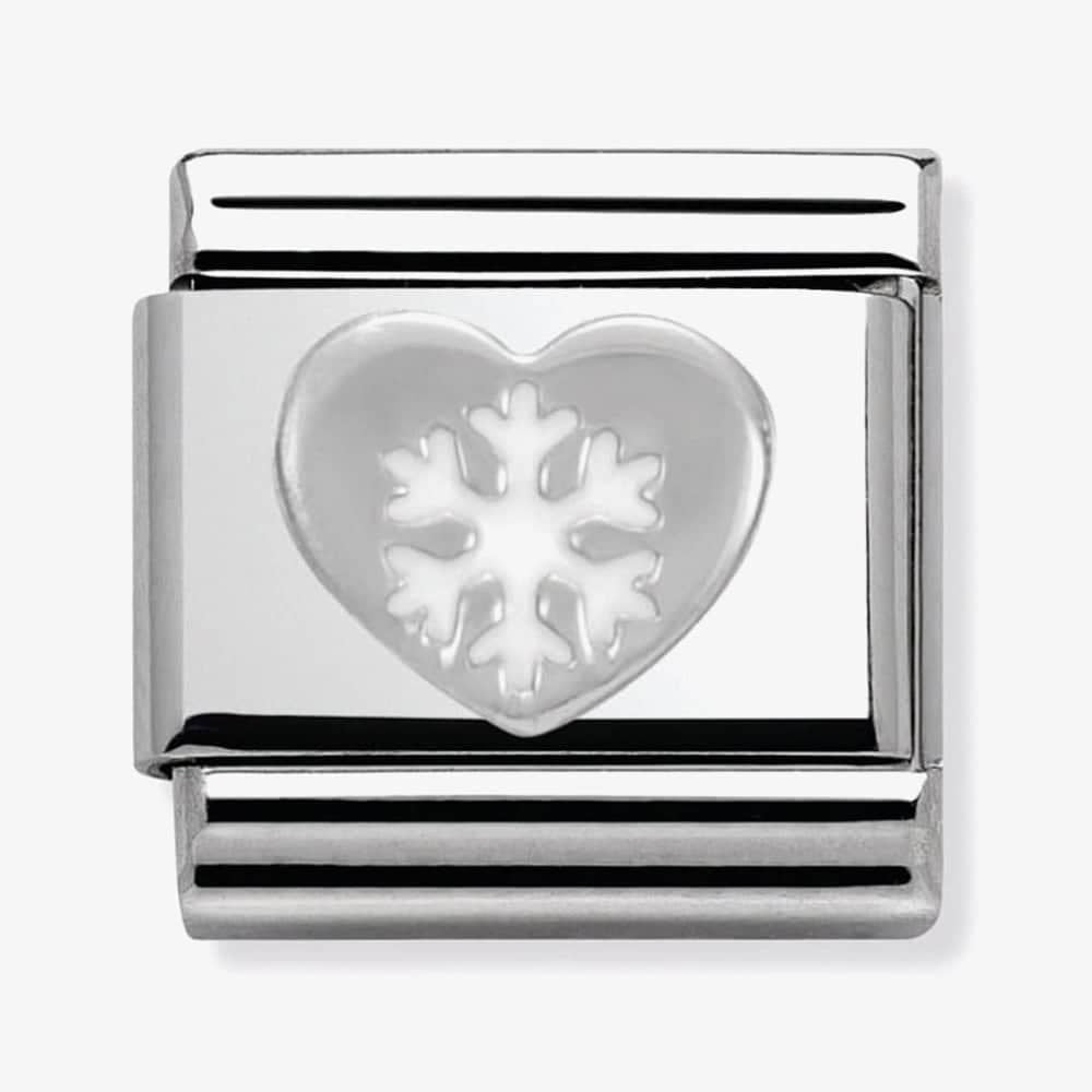 CLASSIC Silvershine Christmas Heart and Snowflake Charm