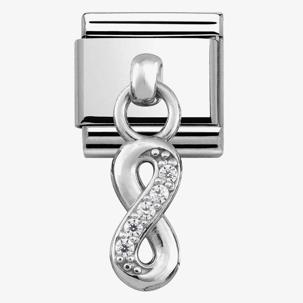 CLASSIC Silvershine Cubic Zirconia Infinity drop Charm