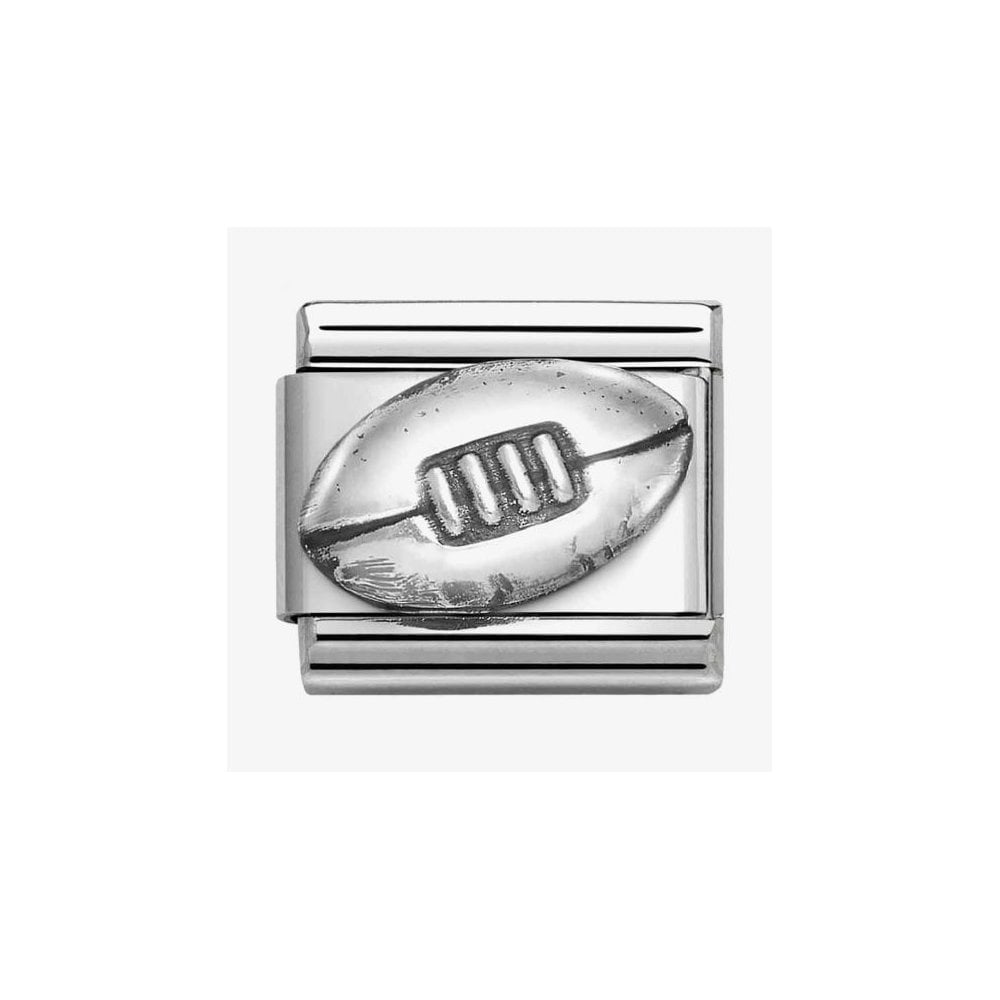 CLASSIC Silvershine Oxidised Rugby Ball Charm