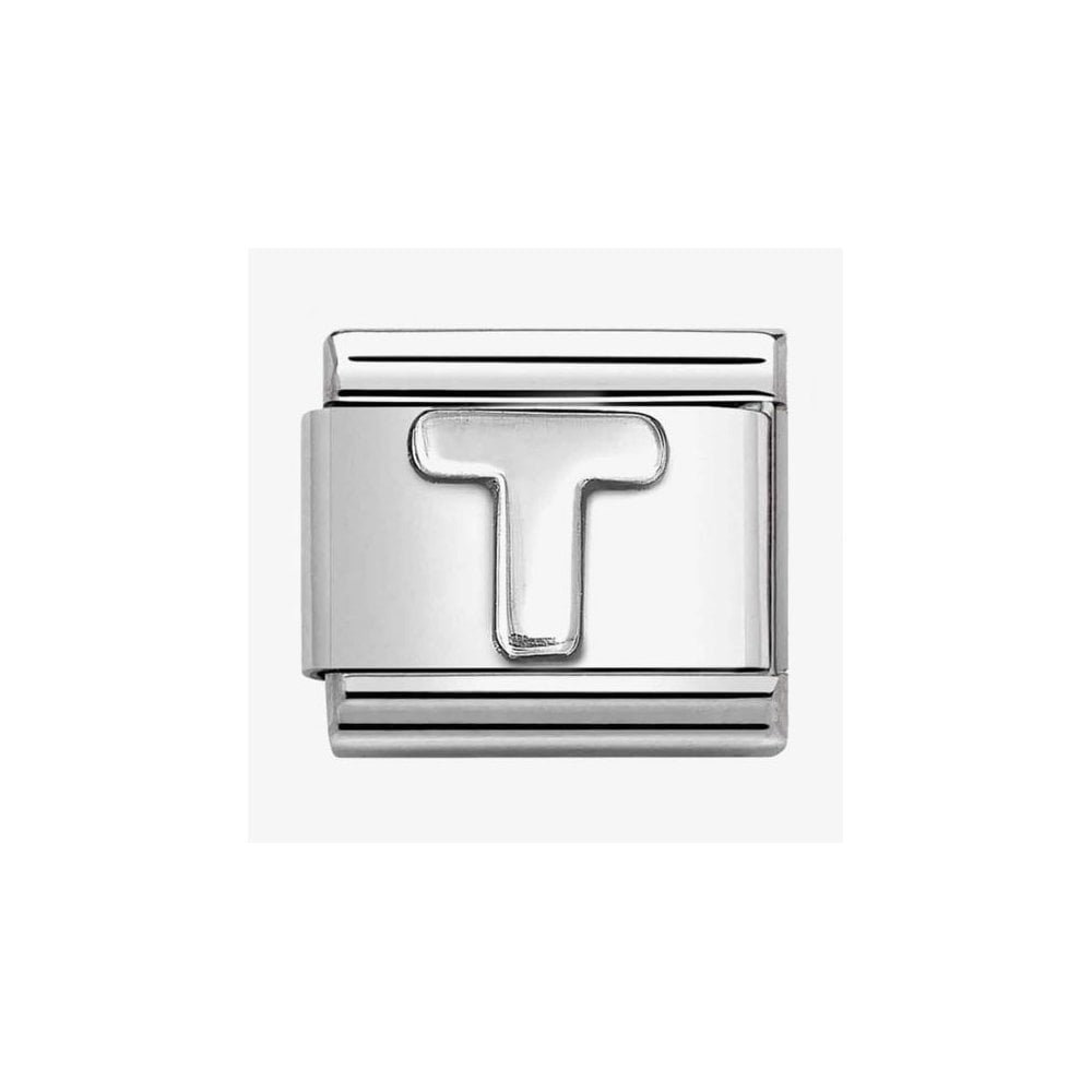 COMPOSABLE CLASSIC LINK, LETTER T, SILVER CHARM