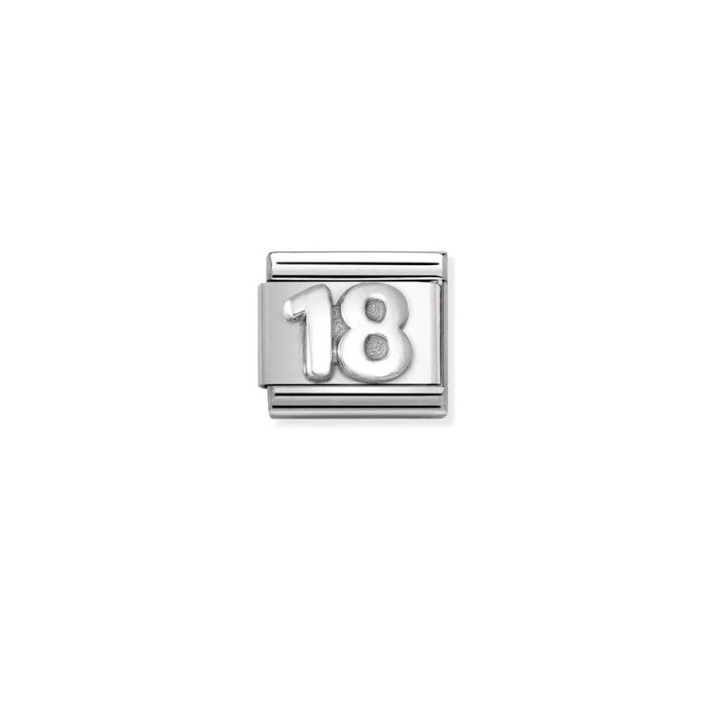 COMPOSABLE CLASSIC LINK, NUMBER 18, SILVER CHARM