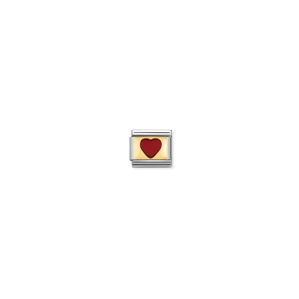 COMPOSABLE CLASSIC LINK RED HEART WITH GOLD DETAILS