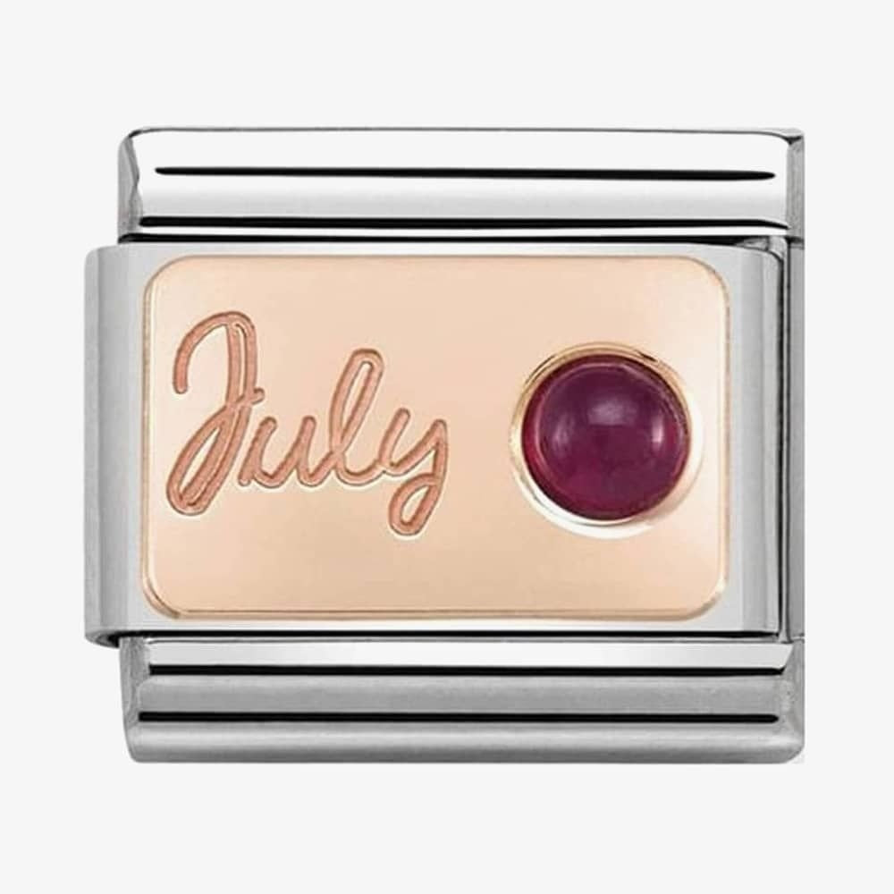 COMPOSABLE CLASSIC ROSE GOLD JULY RUBY BIRTHSTONE CHARM