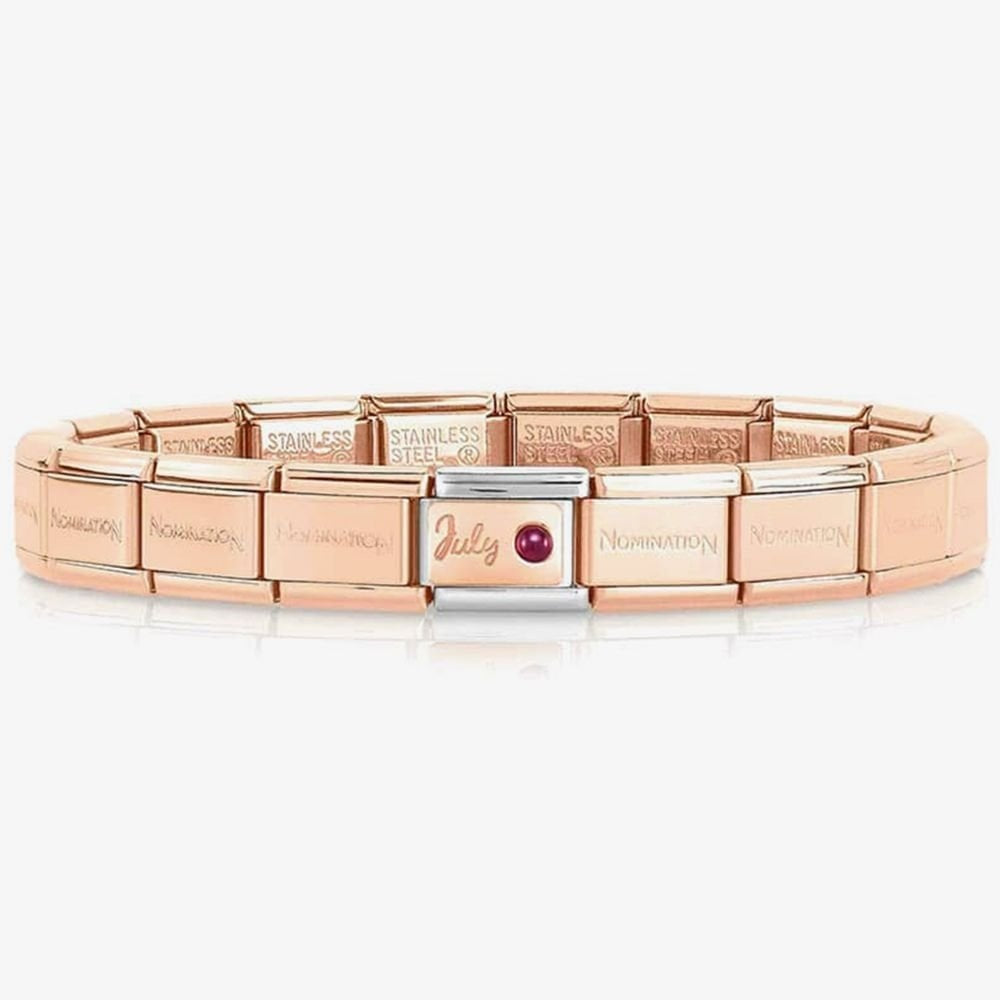 COMPOSABLE CLASSIC ROSE GOLD JULY RUBY BIRTHSTONE CHARM