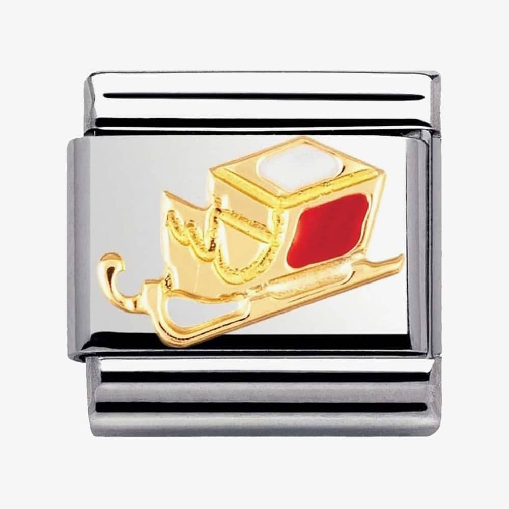 COMPOSABLE Classic CHRISTMAS SLEDGE in stainless steel with enamel and 18k gold