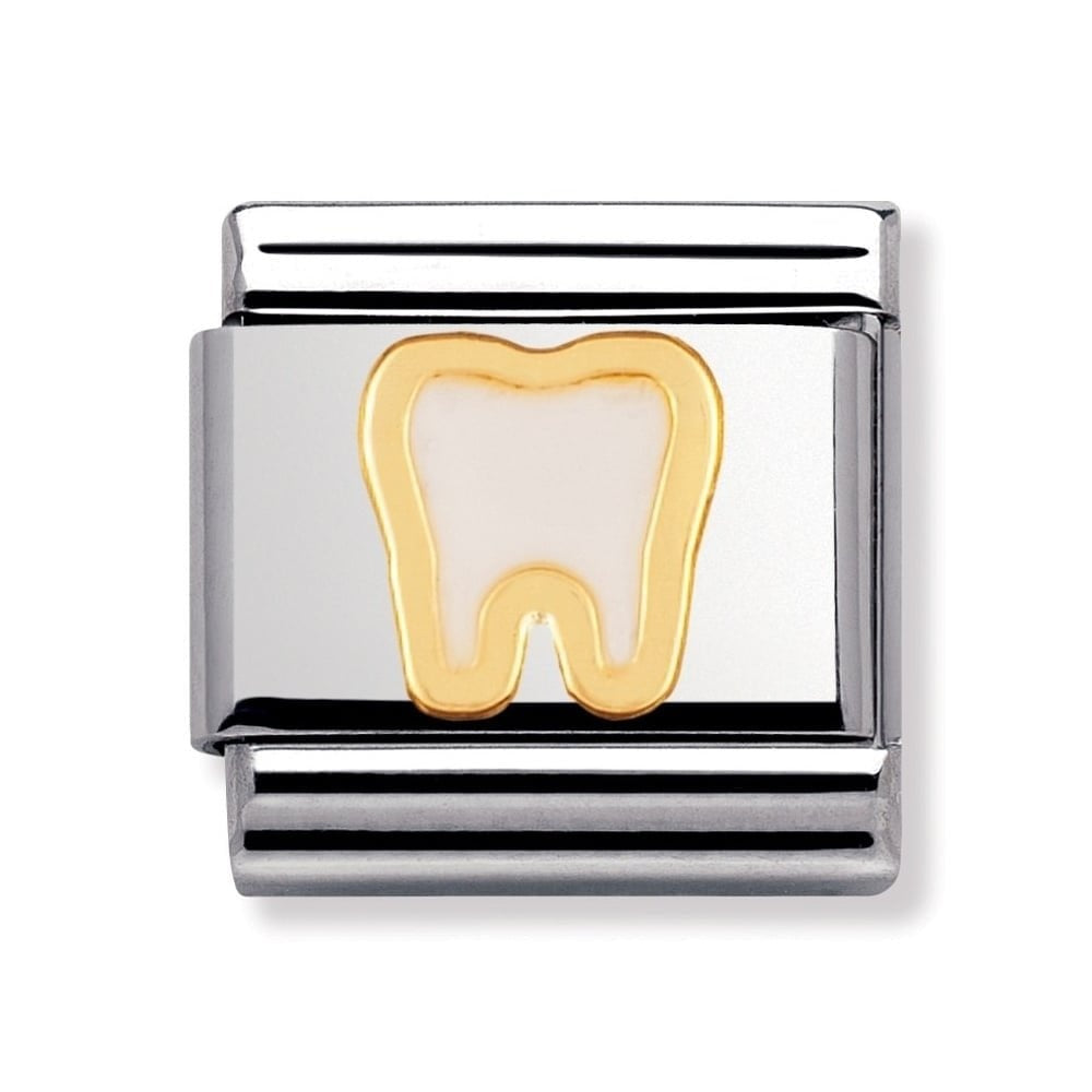 COMPOSABLE Classic DAILY LIFE Tooth in stainless steel with enamel and 18k gold