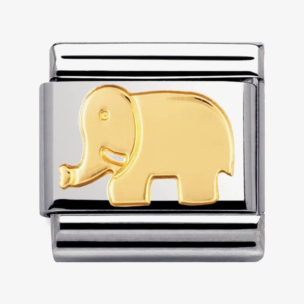 COMPOSABLE Classic ELEPHANT in stainless steel with 18k gold