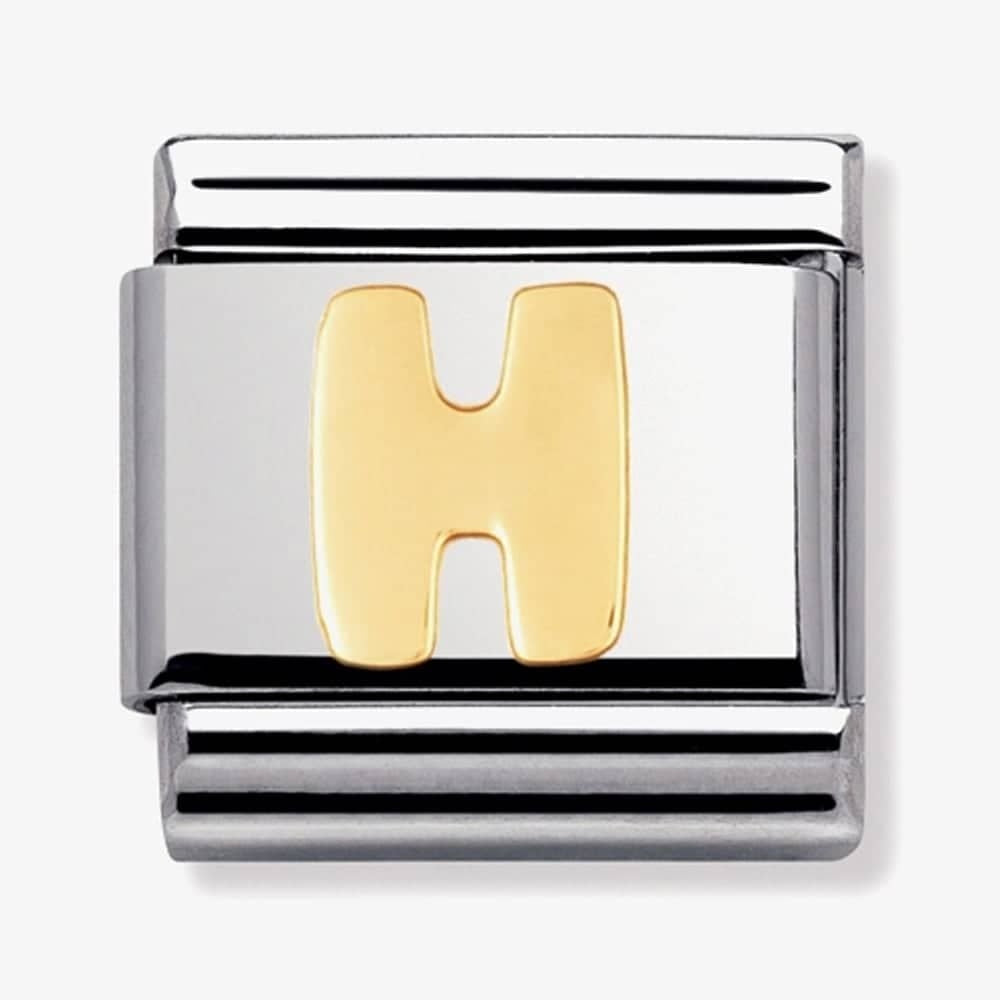 COMPOSABLE Classic LETTER H in stainless steel with 18k gold