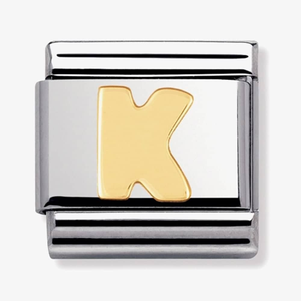 COMPOSABLE Classic LETTER K in stainless steel with 18k gold