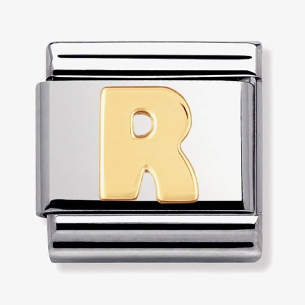 COMPOSABLE Classic LETTER R in stainless steel with 18k gold