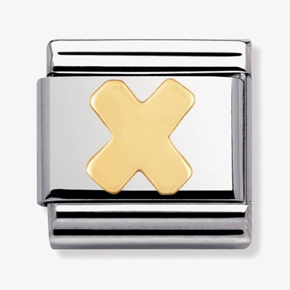 COMPOSABLE Classic LETTER X in stainless steel with 18k gold