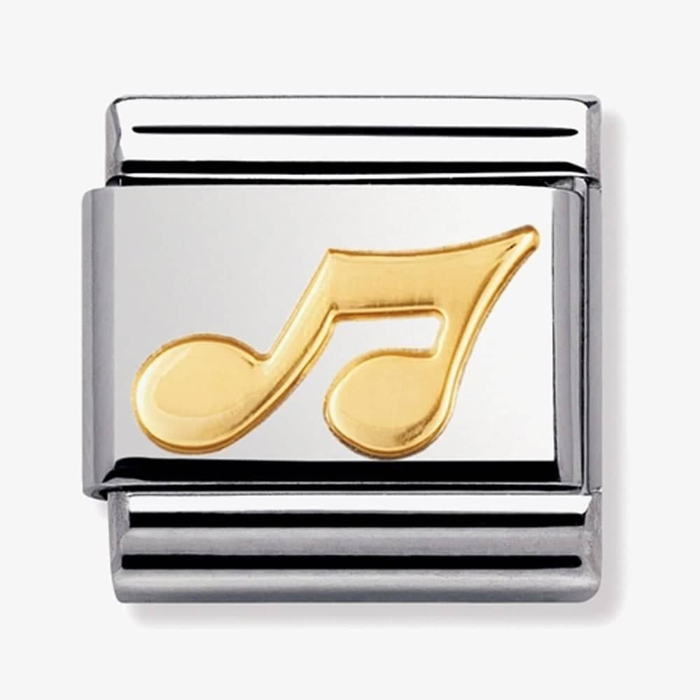 COMPOSABLE Classic MUSIC NOTE CHARM in stainless steel with 18k gold
