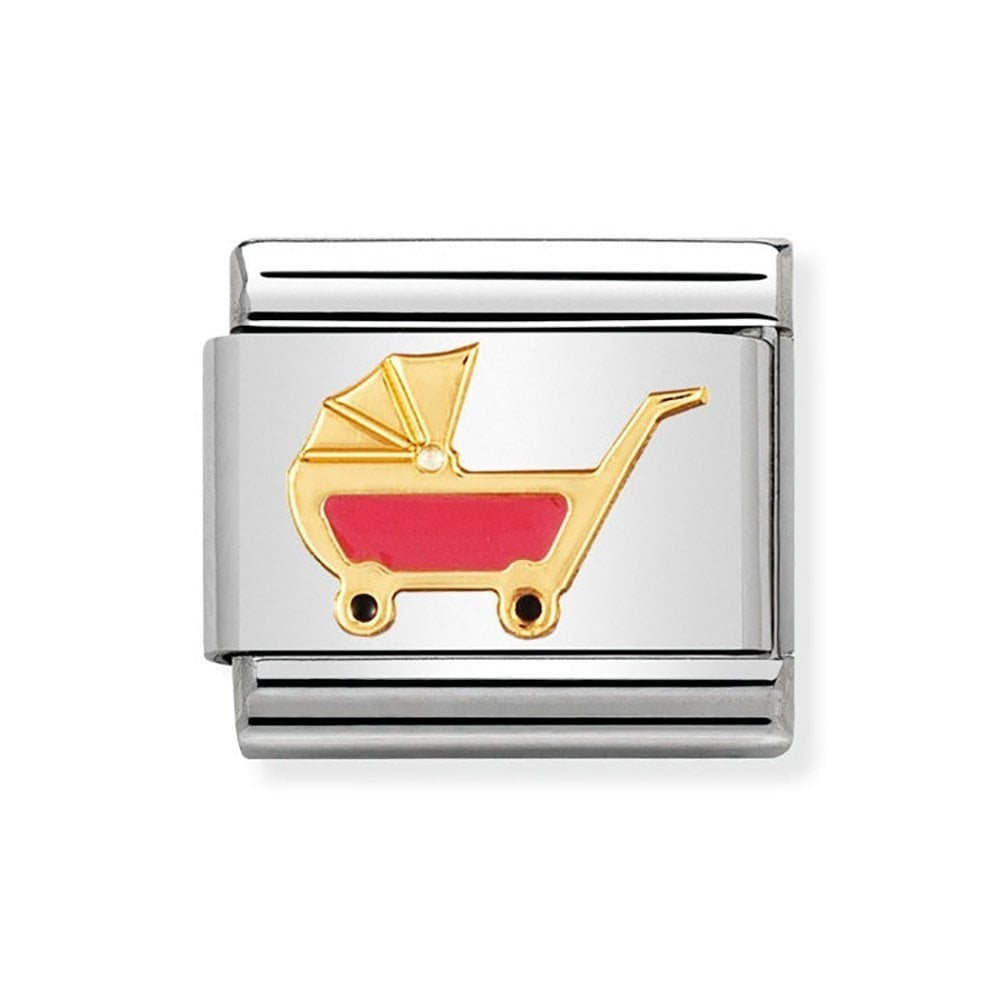 COMPOSABLE Classic PINK PRAM in stainless steel with enamel and 18k gold