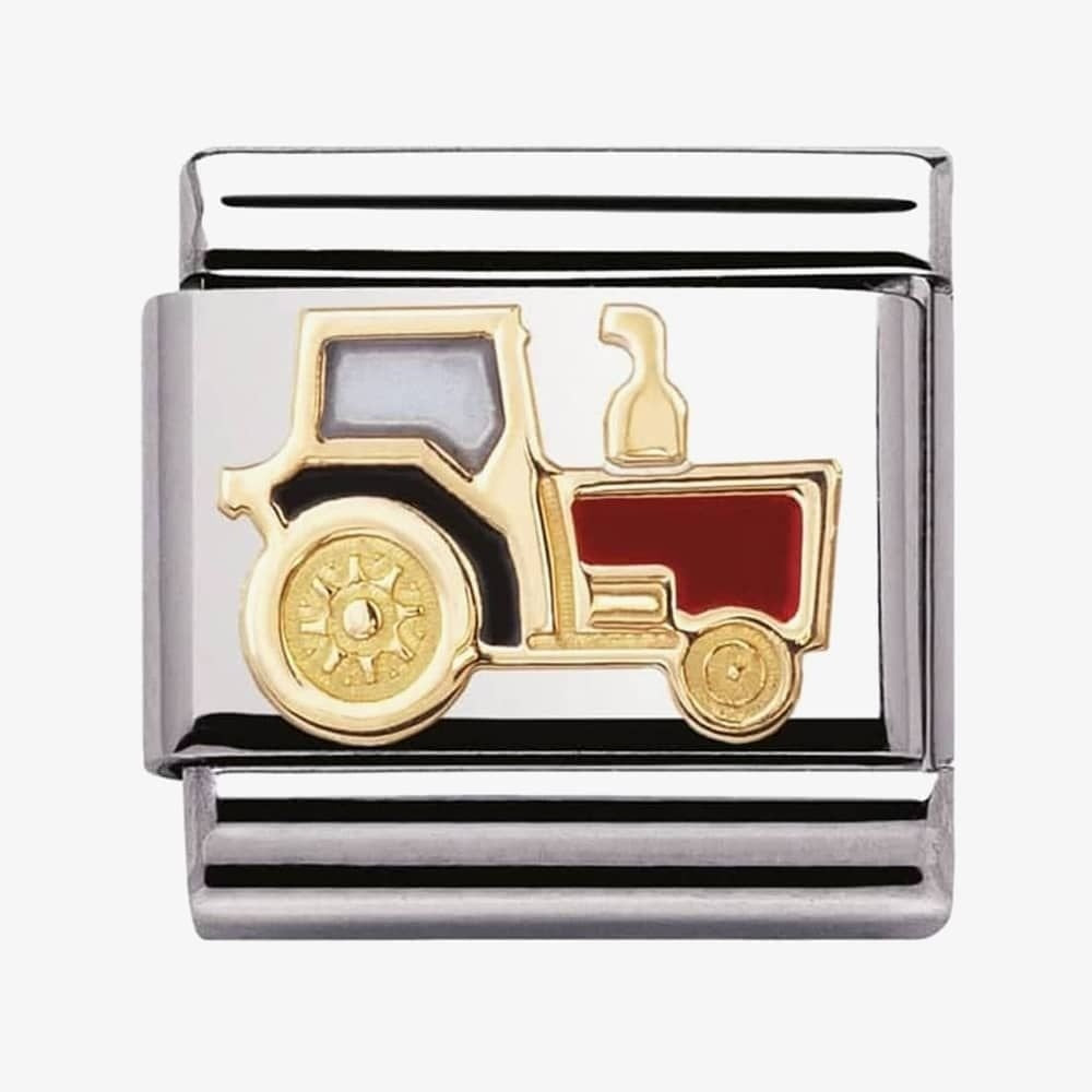 COMPOSABLE Classic TRACTOR TECH in stainless steel with enamel and 18k gold