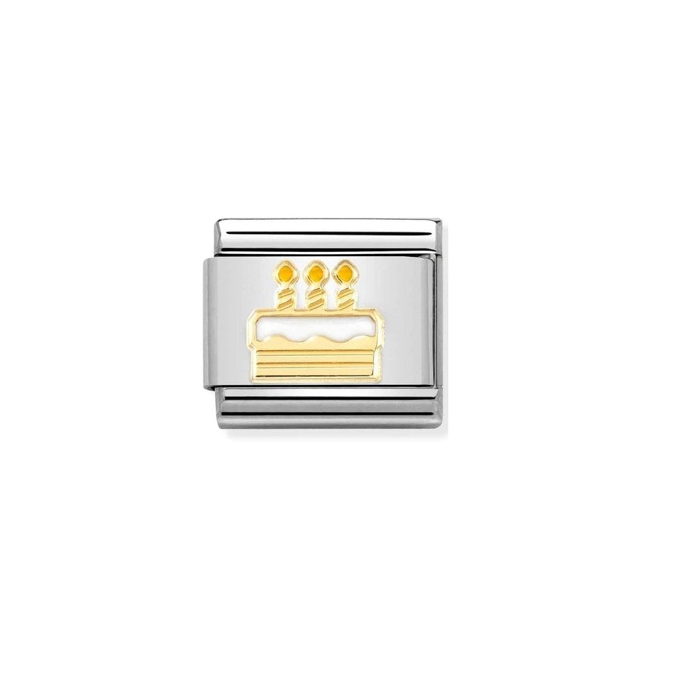COMPOSABLE LINK, GOLD BIRTHDAY CAKE CHARM