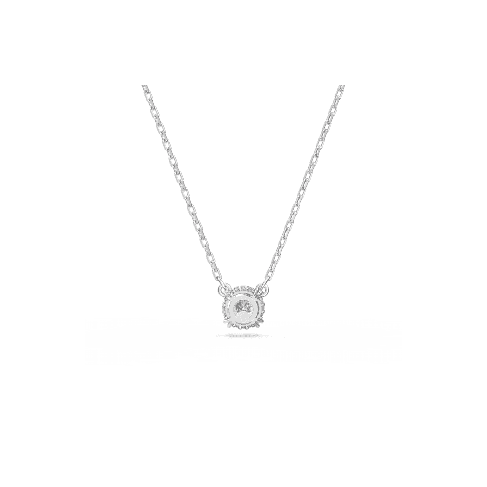 CONSTELLA ROUND SOLITAIRE CLUSTER NECKLACE SILVER WITH CLEAR CRYSTALS