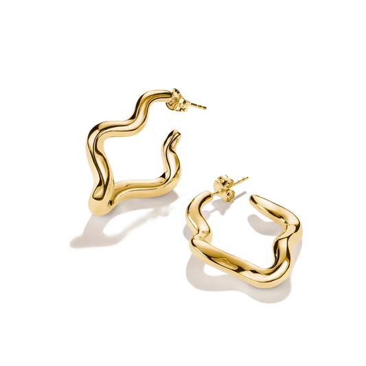 Thomas Sabo 18ct Gold on Silver Wavy Hoop Earrings