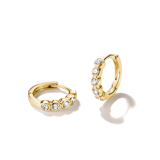 Thomas Sabo 18ct Gold on Silver Huggie Hoop Earrings with White Zirconia