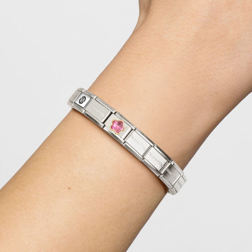 Nomination Dark Pink CZ Flower Charm