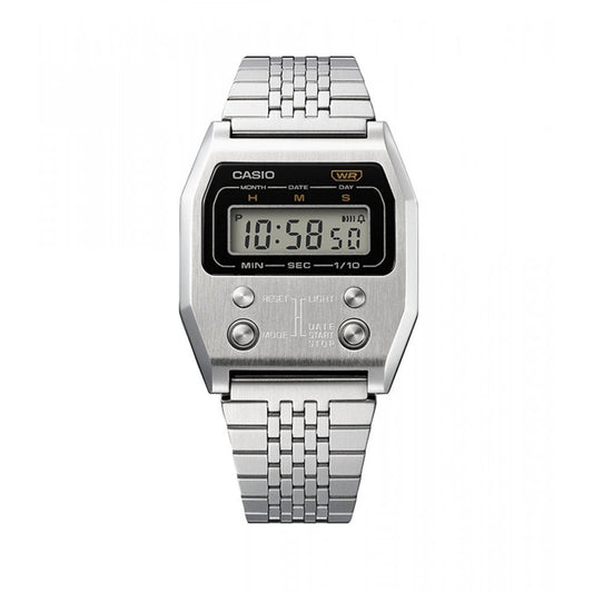 Casio Unisex's Digital Swiss Quartz Watch with Stainless Steel Strap