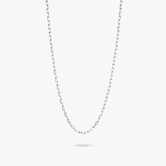 Charm necklace paperclip silver