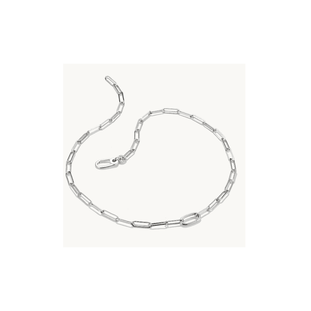 Charm necklace paperclip with Connect link silver
