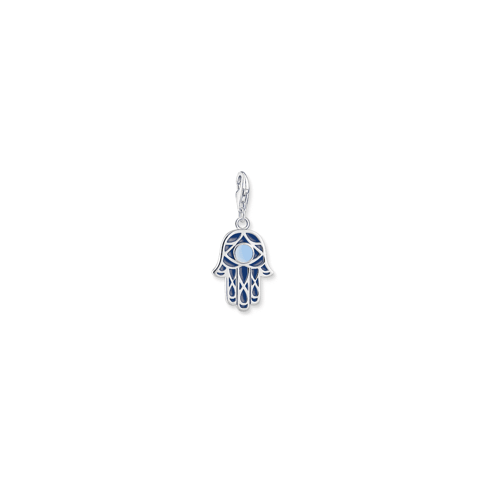 Charm pendant blue Fatima‘s hand silver
