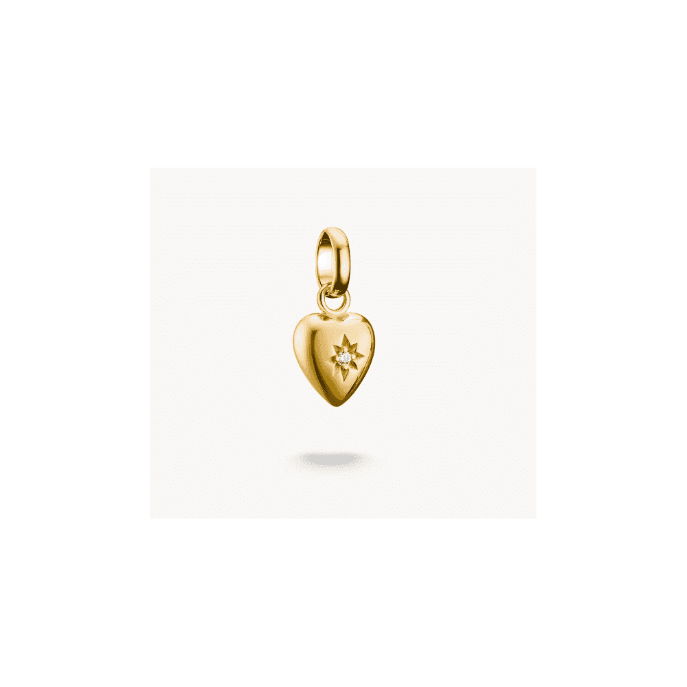 Charm pendant heart with star Connect gold-plated