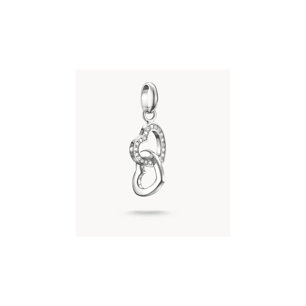Charm pendant intertwined hearts Connect silver