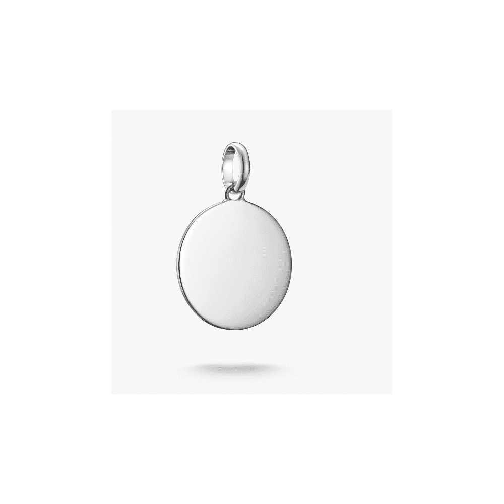 Charm pendant large coin Connect silver
