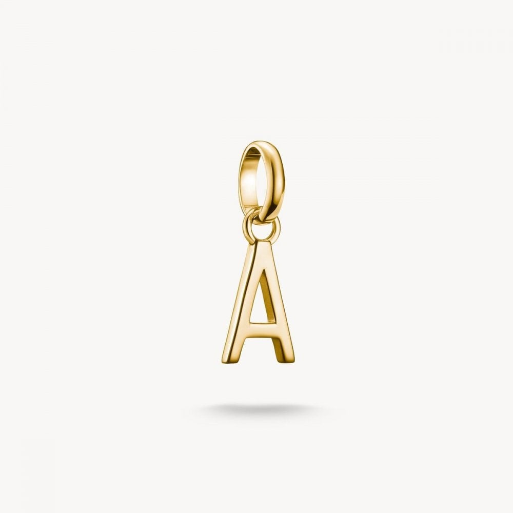 Charm pendant letter A Connect gold-plated