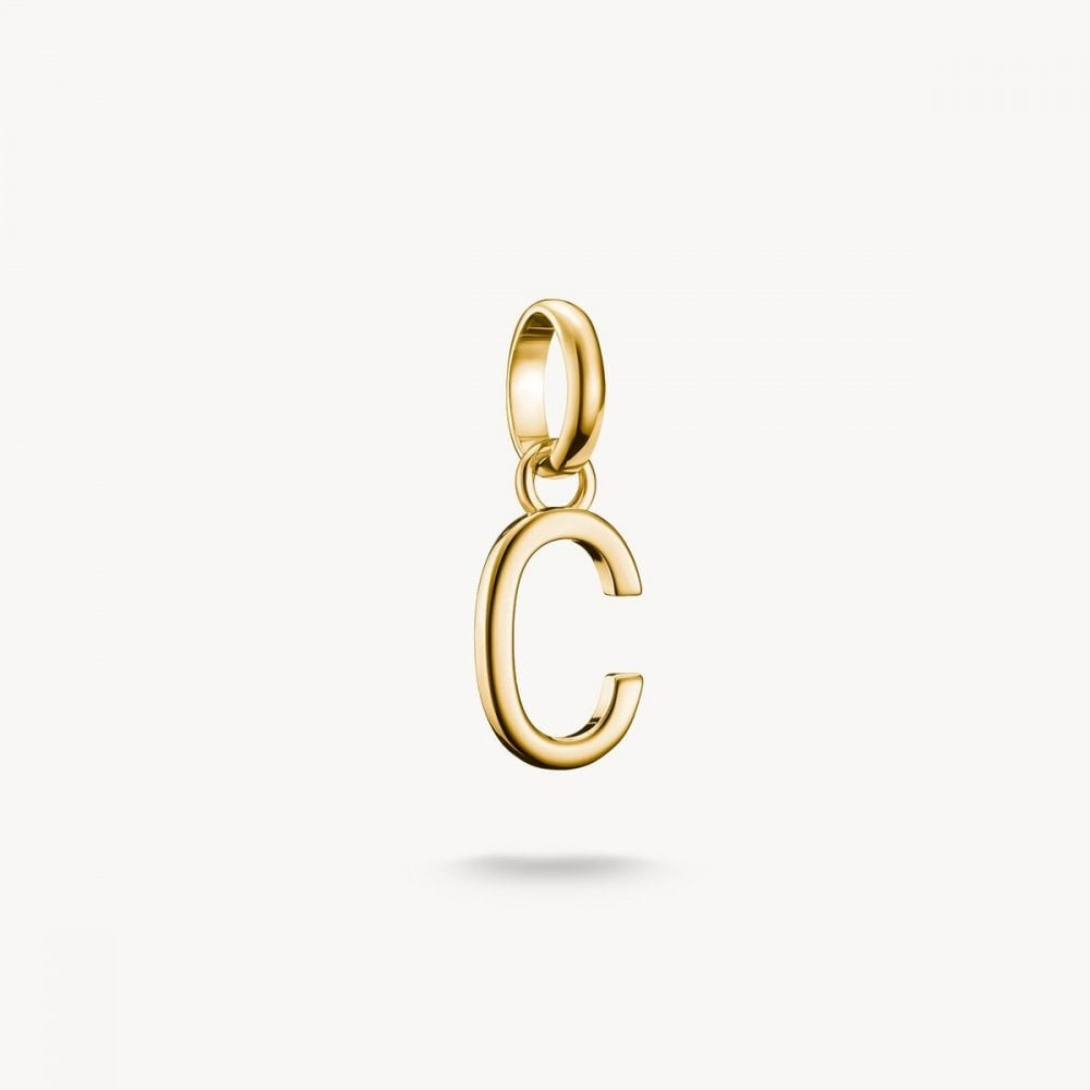 Charm pendant letter C Connect gold-plated