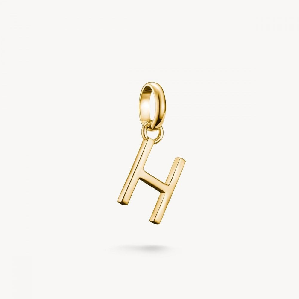 Charm pendant letter H Connect gold-plated