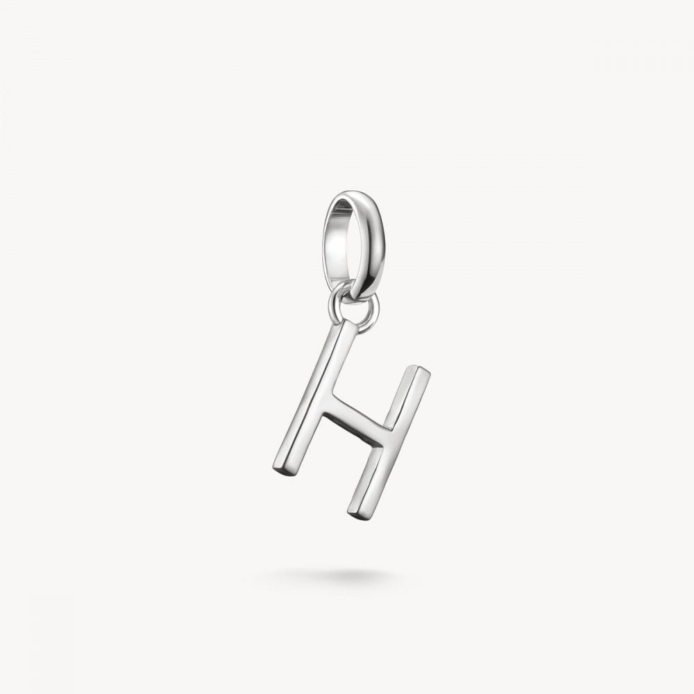 Charm pendant letter H Connect silver