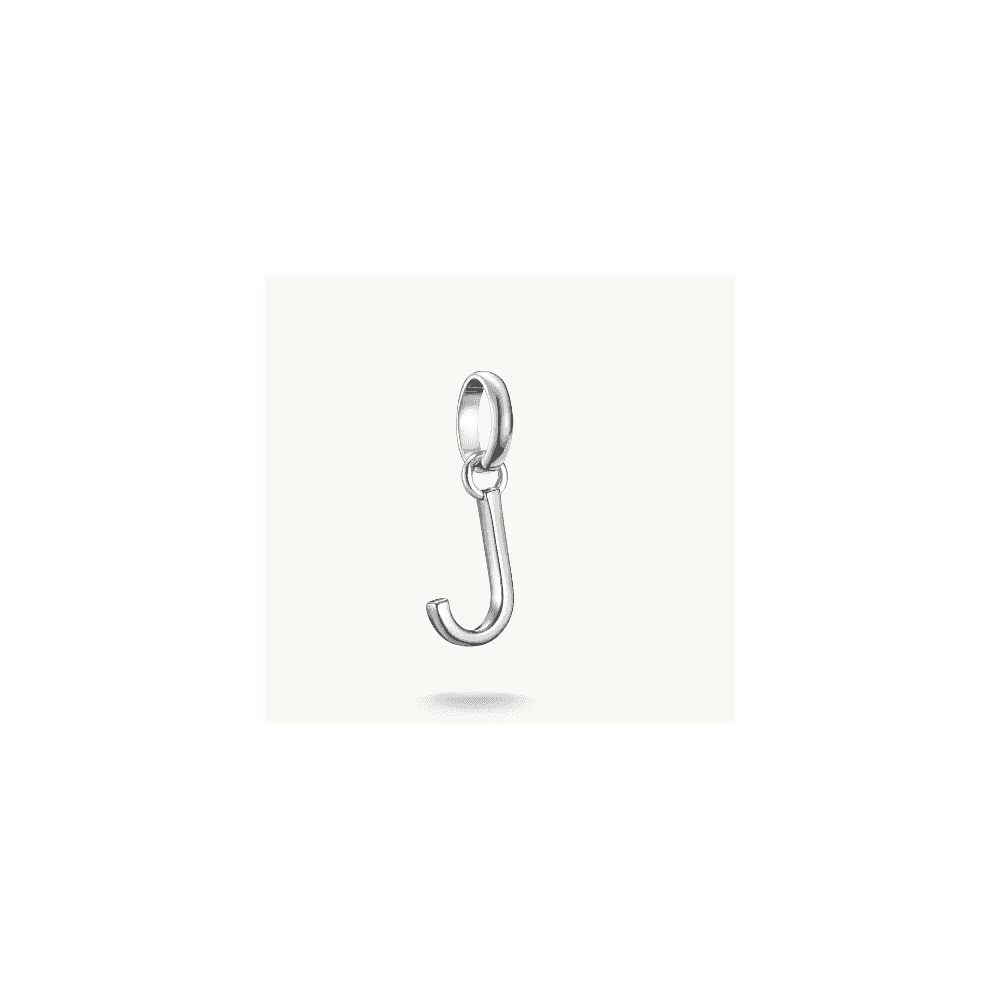 Charm pendant letter J Connect silver