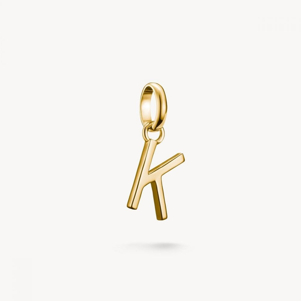 Charm pendant letter K Connect gold-plated