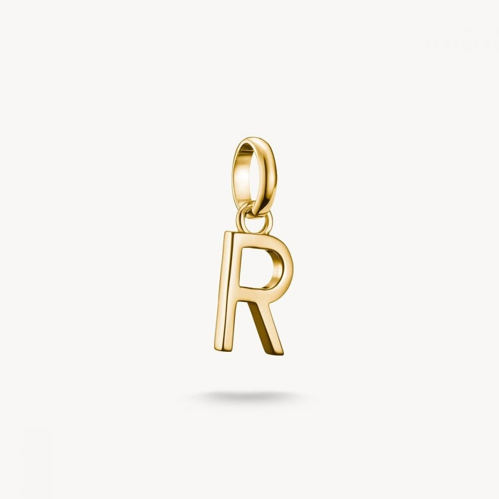 Charm pendant letter R Connect gold-plated