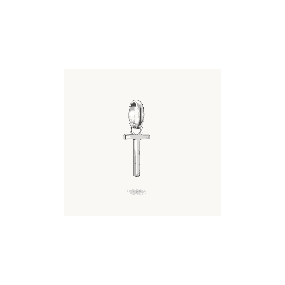 Charm pendant letter T Connect silver