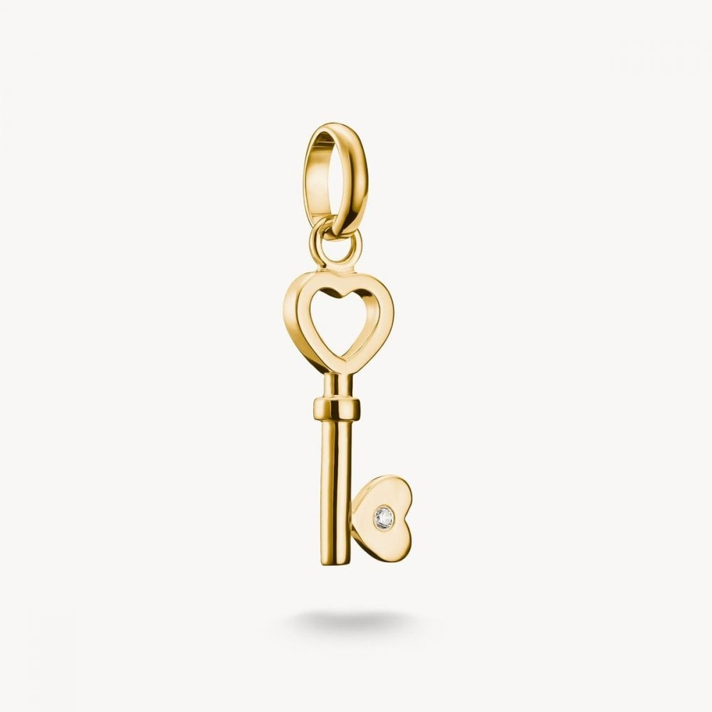Charm pendant love key Connect gold-plated