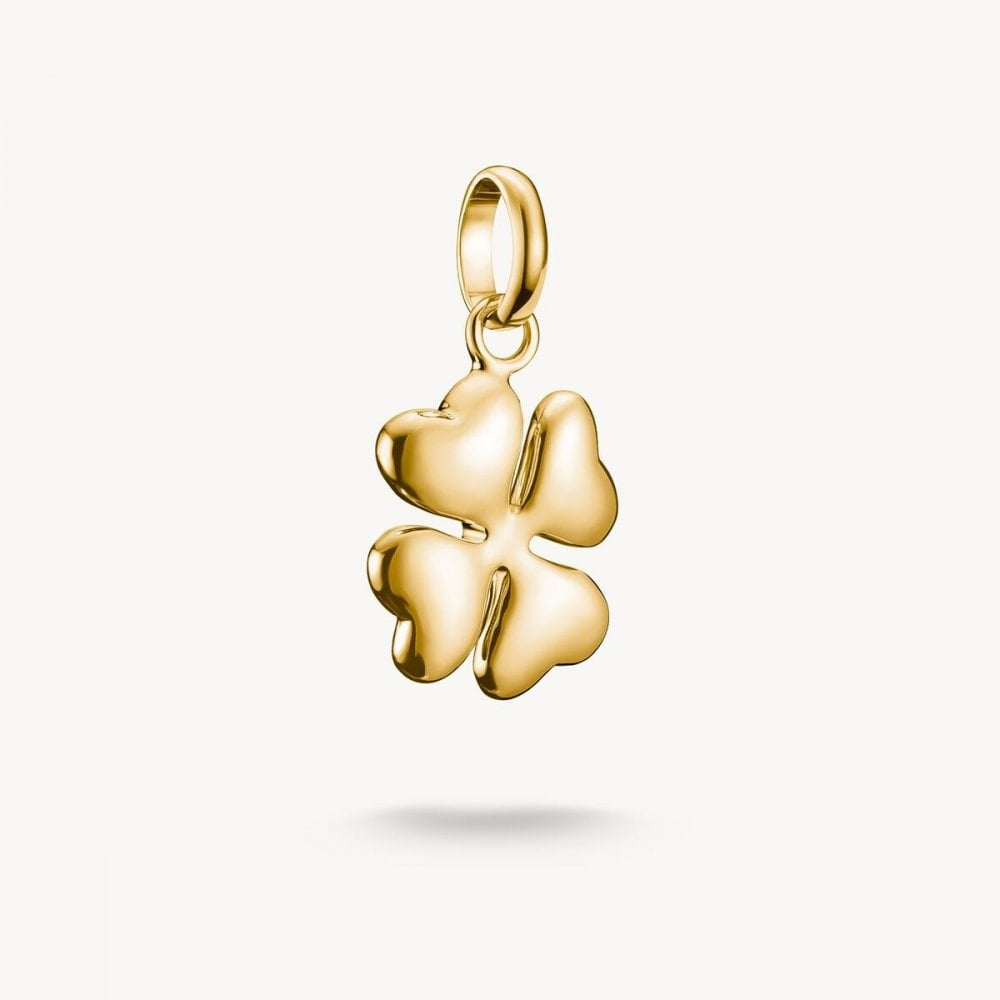 Charm pendant lucky clover in 3D Connect gold-plated