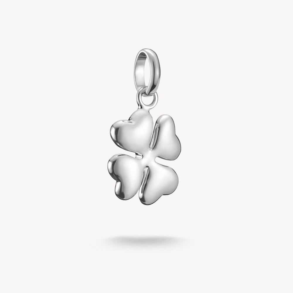 Charm pendant lucky clover in 3D Connect silver