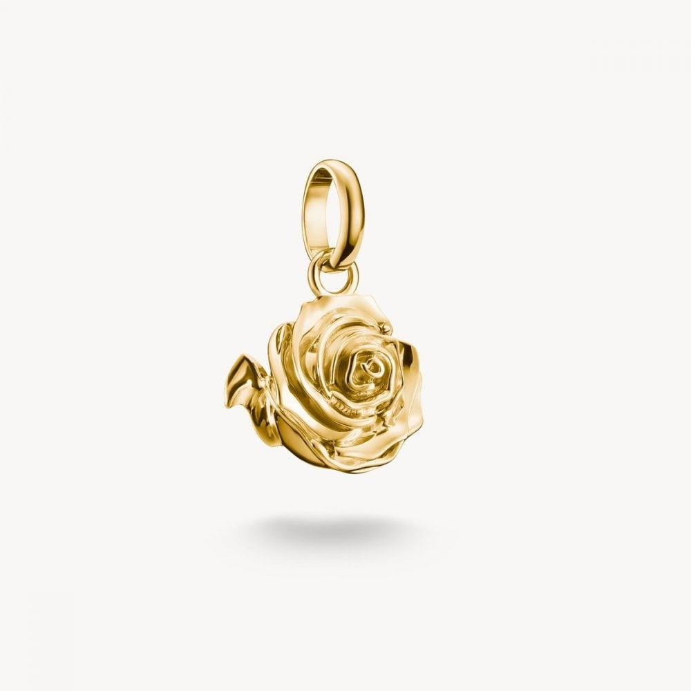 Charm pendant rose blossom Connect gold-plated